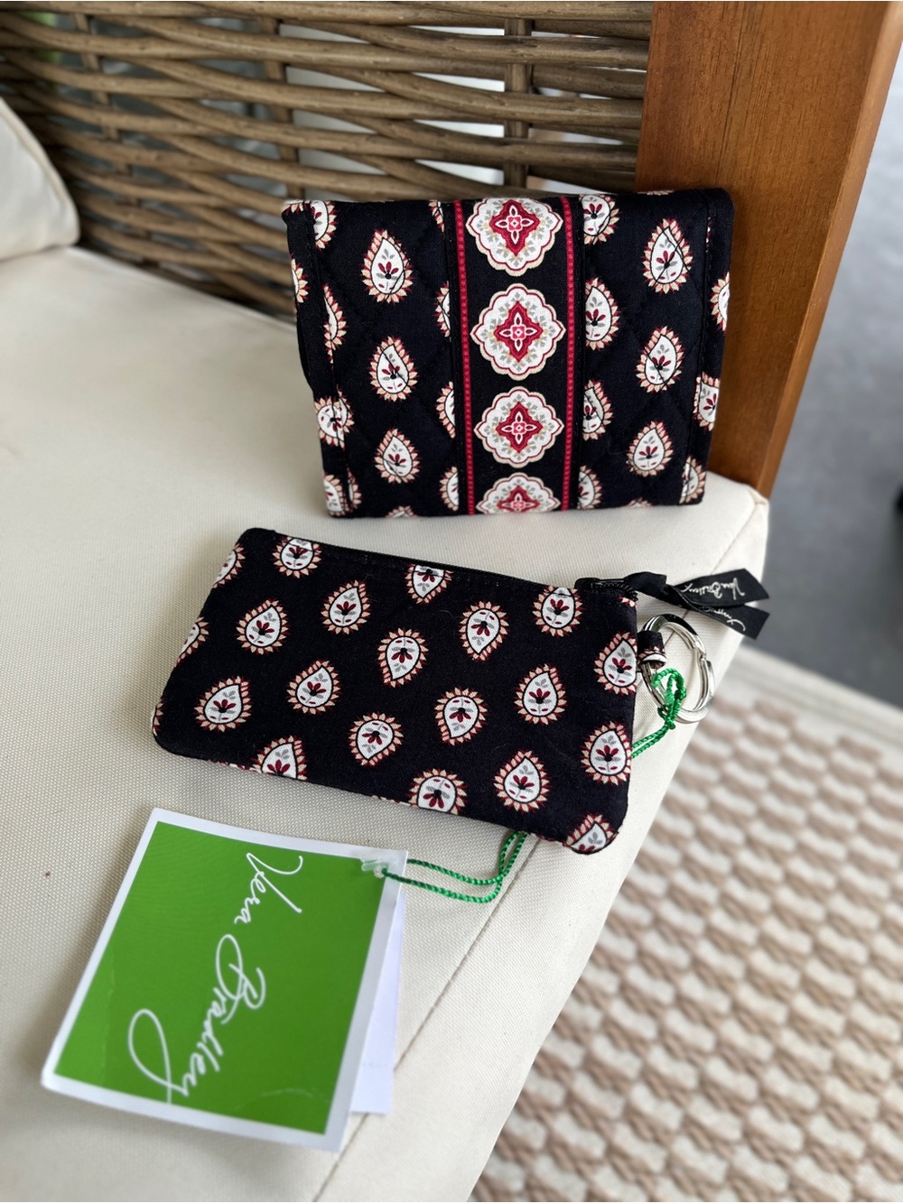 Vera Bradley Classic Black Wallet and Zip ID Holder Set - Picture 2 of 3